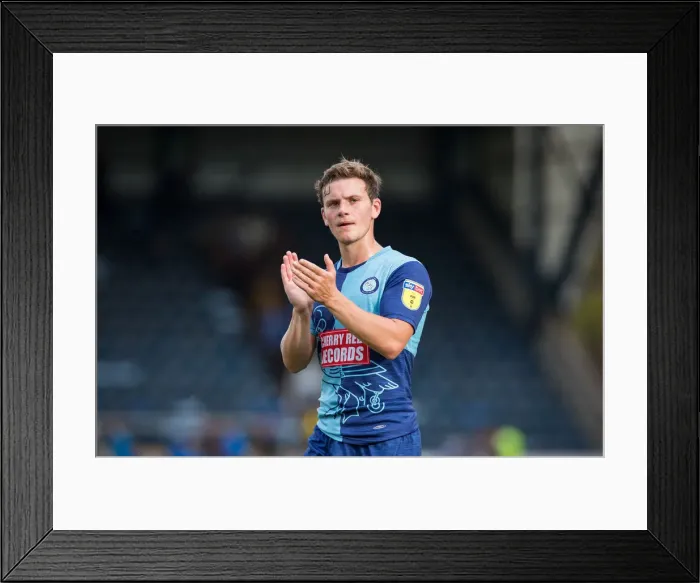 Framed Print : Dominic Gape vs Oxford United: A Season Highlight - Intense Moment from Wycombe Wanderers 2018 / 19 Match