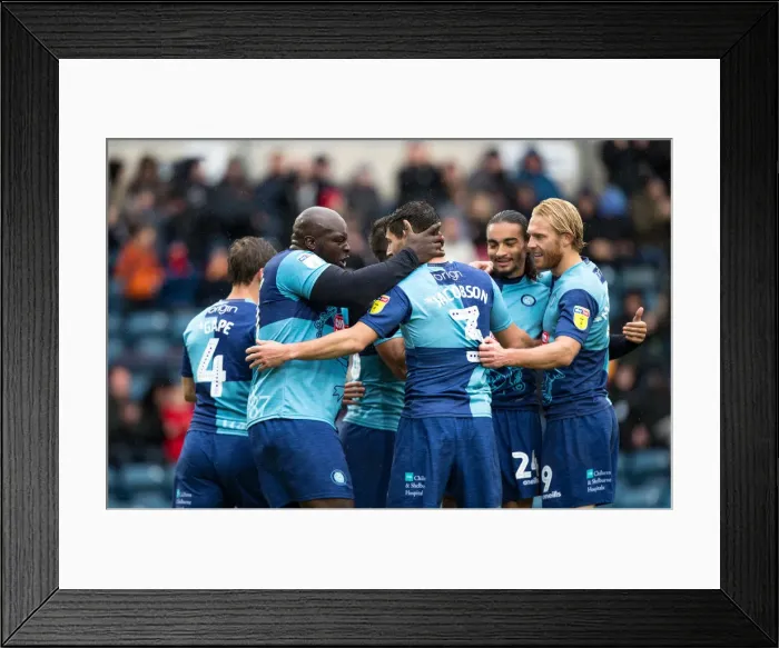 Framed Print : Wycombe Wanderers: Triumphant Moment Against Burton Albion (2018 / 19) - Unforgettable Celebration