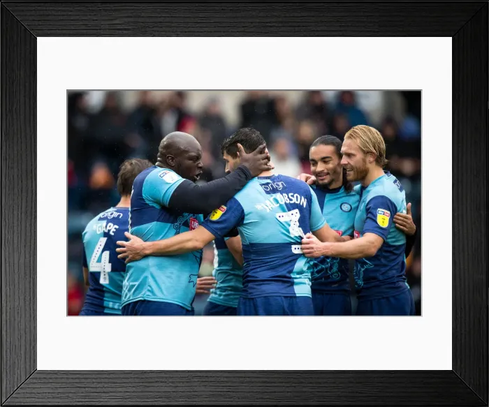 Framed Print : Wycombe celebrate against Burton Framed Print : Wycombe celebrate against Burton