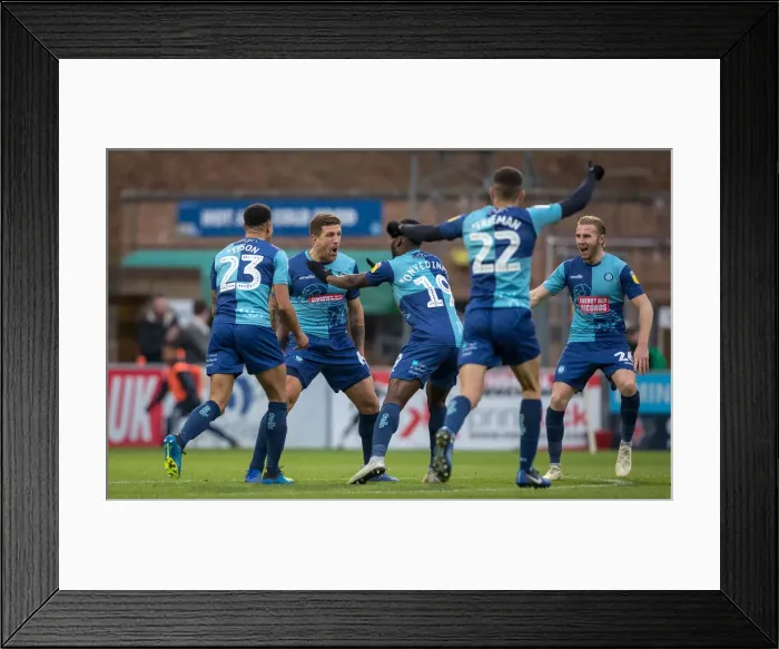 Framed Print : Wycombe Wanderers: Triumphant Moment against Shrewsbury (2018 / 19)