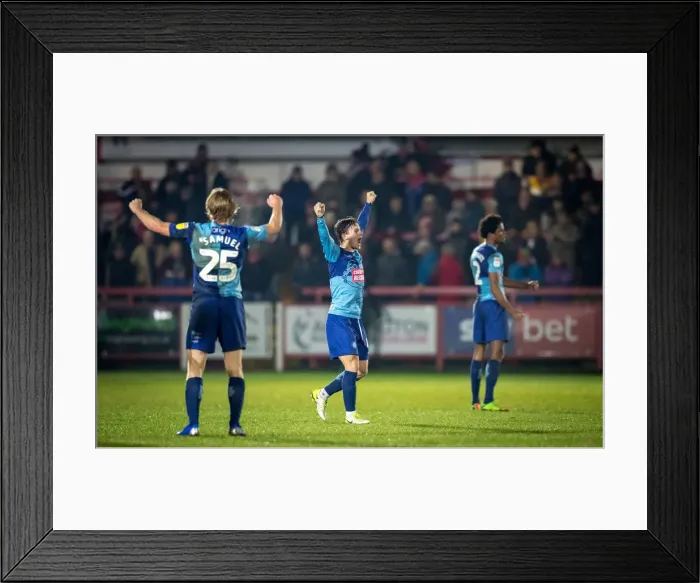 Framed Print : Wycombe Wanderers: Triumphant Celebration Against Accrington - November 2018 (2018 / 19 Season)