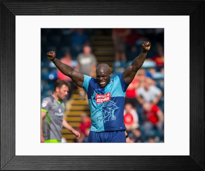 Framed Print : The Unforgettable Clash: Adebayo Akinfenwa's Powerhouse Performance for Wycombe Wanderers vs Walsall (22 / 04 / 19)