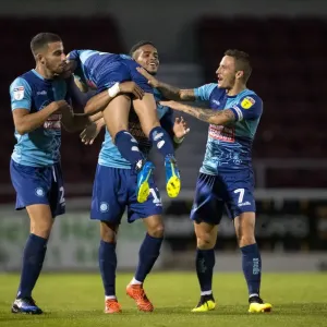 The team celebrate Scott Kashkets goal The team celebrate Scott Kashkets goal