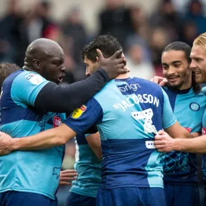 Wycombe celebrate against Burton Wycombe celebrate against Burton