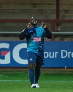 Celebration Photos 2018/19 Prints: Adebayo Akinfenwa's Powerful Showdown: Wycombe Wanderers vs