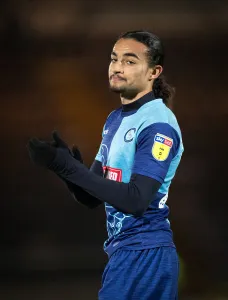 24. Randell Williams Prints: Randell Williams of Wycombe Wanderers Faces Off Against Barnsley
