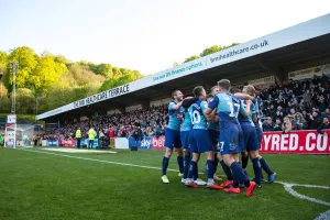 : Wycombe Wanderers Celebrate Promotion to League One after Win against Fleetwood Town (April 5)