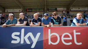 Images Dated 2018 August: Wycombe Wanderers Fans in Full Throat: The Passionate Rivalry Against Blackpool (04/08/18)