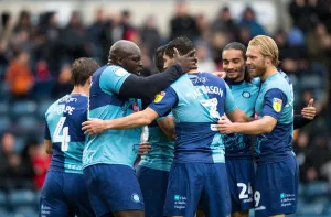 Celebration Photos 2018/19 Prints: Wycombe Wanderers: Triumphant Moment Against Burton Albion (2018/19) - Unforgettable Celebration