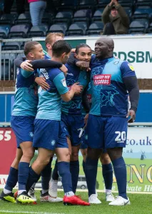 Celebration Photos 2018/19 Prints: Wycombe Wanderers: Triumphant Moment - Celebrating Promotion to League One vs