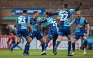 Celebration Photos 2018/19 Prints: Wycombe Wanderers: Triumphant Moment against Shrewsbury (2018/19)